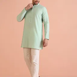 KISAH Mandarin Collar Straight Kurta With Trousers image 4