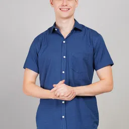 LOUIS MONARCH Men Regular Fit Spread Collar Solid Cotton Casual Shirt-image-51