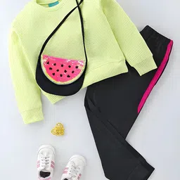 YK Girls Round Neck Pure Cotton Top With Joggers-image-83