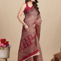 SHANVIKA Ethnic Motifs Pure Cotton Saree image 4