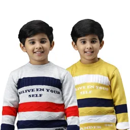 TRENDY WORLD Boys Pack of 2 Striped Woollen Sweaters-picture-22