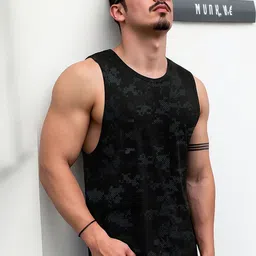 JUMPCUTS Pack Of 2 Printed Round Neck Gym Vests-picture-23