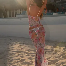 LULU & SKY Printed Shoulder Strap Swimwear Cover up Set image 4