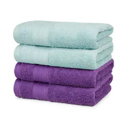 MYTRIDENT 4 Pieces Purple & Blue Ultra-Soft Super Absorbent Pure Cotton Hand Towels-image-85