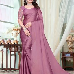CLICK THE MALL Solid Saree With Blouse Piece-picture-3