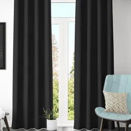 Galaxy Home Decor Black 2 Pieces Black Out Door Curtain-image-12