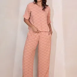 TITTLI Checked Round Neck T-Shirt With Trouser-picture-15