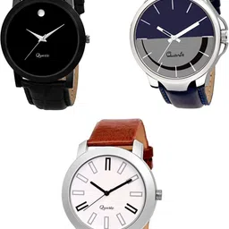 etlis Stylish Triple Combo Analog Watch - For Men Pack of 3 Leather Strap Watches for Men & Boys image 4