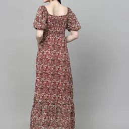 aayu Women Fit and Flare Red, Multicolor Maxi/Full Length Dress image 2