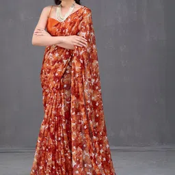 Garden Vareli Floral Pure Chiffon Saree image 4