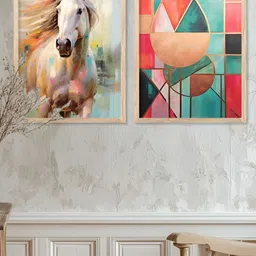 Kotart Brown & Green 2 Pieces Wooden Abstract Wall Arts image 5