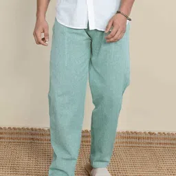 HOPE House of Pure Eco Men Pure Cotton Mid-Rise Inner Elastic Straight Lounge Pants-picture-30