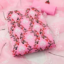 KALINI Embroidered Organza Unstitched Dress Material-picture-29