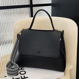 KPOP Women Solid Structured Handheld Bag-image-87