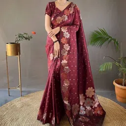 LALITATEX Floral Zari Silk Blend Saree-picture-14