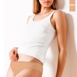 Heelium Pack Of 4 Mid-Rise Seamless Hipster Briefs P4-W-Brief-BGE-M image 1