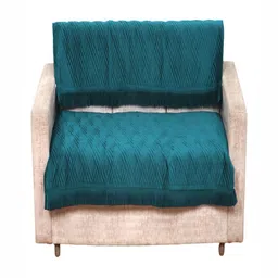 Fashion Throw Teal Velvet 2 Piece Sofa Cover-image-92