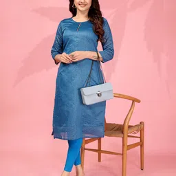 Snofi Creation Women Jacquard Kurta image 4