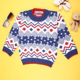 V-Mart Boys Fair Isle Printed Round Neck Long Sleeves Pullover-picture-37