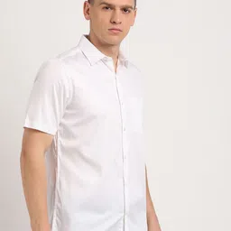 Turtle Spread Collar Short Sleeves Pure Cotton Classic Slim Fit Formal Shirt image 5