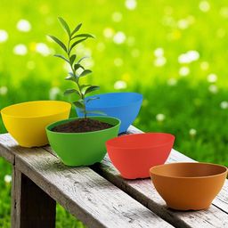 Go Hooked Set of 5 Lightweight Polymer Oval Plant Pot-picture-8