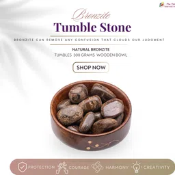 plus value Bronzite-Tumbled-Pebbles-Stone-300gm-Wooden-Bowl Regular Asymmetrical Crystal Pebbles image 4