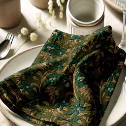 Vargottam 12-Pcs Olive Green Printed Cotton Table Napkins image 5