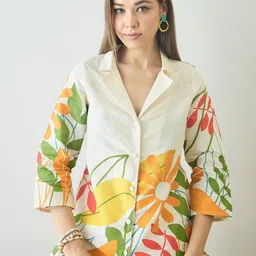 ZUMMER Printed Pure Cotton Shirt Collar Shirt With Trousers Co-Ords-picture-40