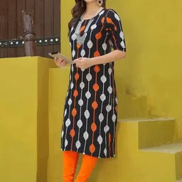 SZN Women Geometric Printed Crepe Kurta-image-59
