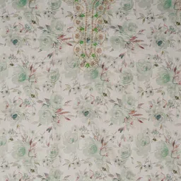 SHADOW & SAINING Floral Printed Beads And Stones Banarasi Unstitched Dress Material image 3