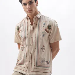 HAMPTONS Cotton Linen Embroidered Casual Shirt image 2