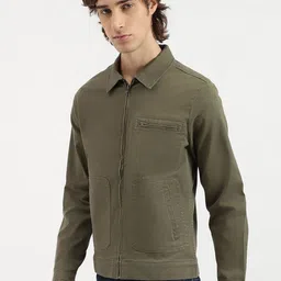 United Colors of Benetton Men Spread Collar Self Design Tailored Jacket image 5