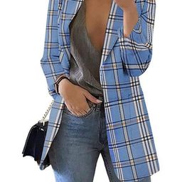KPOP Women Checked Open Front Jacket-picture-15