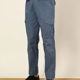 Thomas Scott Men Smart Straight Fit Easy Wash Cotton Cargo Trouser image 4