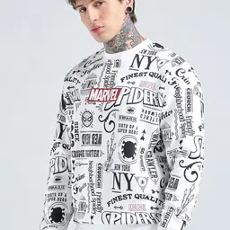 Bewakoof Heavy Duty 1.0 Official Marvel Men Printed Oversized Sweatshirt image 4