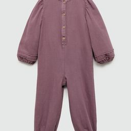 Mango Kids Girls Puffed Sleeves Pure Cotton Jumpsuit-picture-25