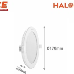 halonix Ace 12-watt Round Led recessed slim downlighter 3000K Yellow light Pack 2 Recessed Ceiling Lamp image 3