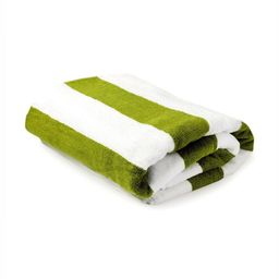 Layers Green & White Cabana Striped Pure Cotton 550 GSM Beach Towel-picture-11
