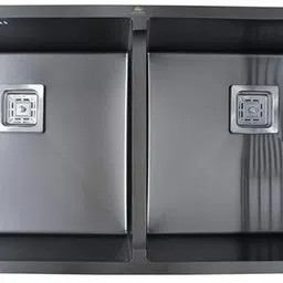 Handmade BLACK Kitchen Sink/Double Bowl size 45 x20 x10 117 Vessel Sink-image-5
