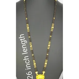 SONI DESIGNS Women Gold-Plated Artificial Stones and Beads Mangalsutra image 3