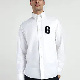 GANT Men Relaxed Fit Solid Button-Down Collar Pure Cotton Casual Shirt-image-74