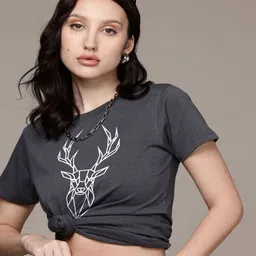 Moda Rapido Women Graphic Printed Round Neck Regular Fit Cotton T-shirt-picture-16