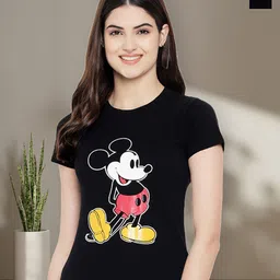 Dreambe Women Pack of 2 Typography Printed Round Neck Cotton T-shirts-picture-41