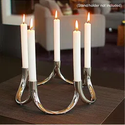 ASIDEA White & White 50 pieces Pillar Candle image 5