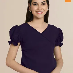 Mast & Harbour Pack of 2 Casual Regular Sleeves Solid Puff Sleeve Top-picture-18