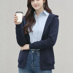 Moda Rapido Women Fleece Lightweight Open Front Jacket image 4