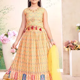 Aarika Girls Printed Ready to Wear Lehenga & Blouse With Dupatta-picture-38