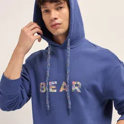THE BEAR HOUSE Men HD Printed Hooded Pure Cotton Sweatshirt image 5