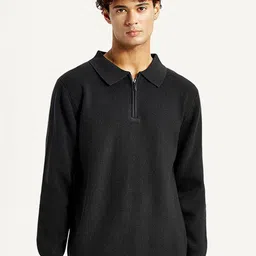 Levis Men Self Design Shirt Collar Pullover-image-5