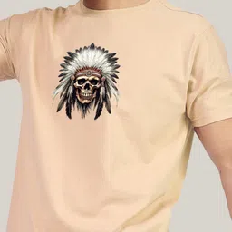 Greylongg Men Floral Printed Extended Sleeves Applique T-shirt image 2